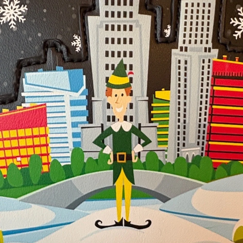 ELF Loungefly lights up!!! Festive Backpack with Clausometer Design